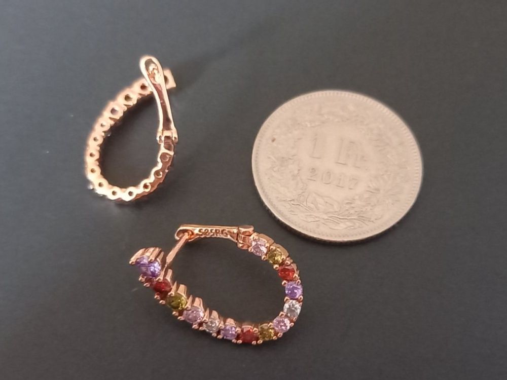 Boucles d'oreille: Vergoldet Ohrringe, mit Klappverschluss – D'occasion à St-Prex par big_c6bb 2