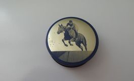 Farbbanddose Blechdose Büchse Gubler Zürich Pferd blau