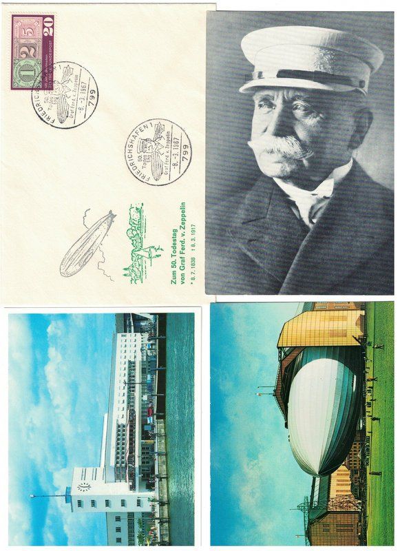 Alle Briefmarken: 4 Zeppelin Belege, wie neu – Neu (gemäss Beschreibung) aus Bonstetten von Pinguin75