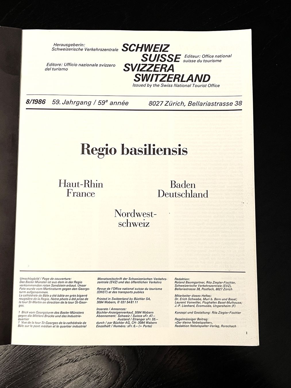 Riviste & Magazine: Schweiz, Basel, Regio Basiliensis – Usato da Binningen venduto da Raymanfisch 1