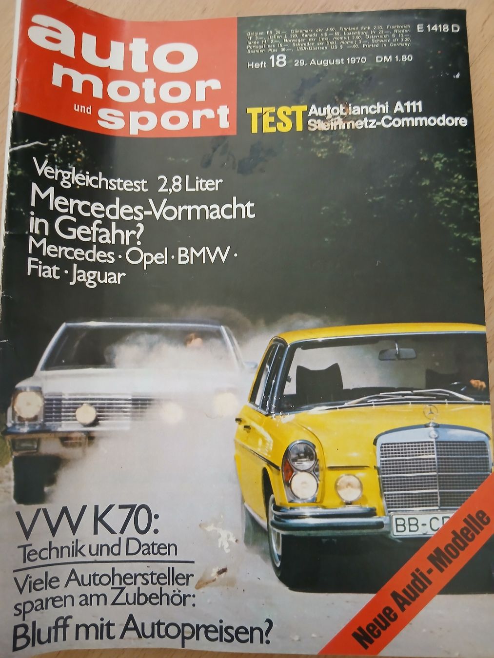 Riviste & Magazine: Opel Commodore/Steinmetz Commodore Autobianchi A111 Mercedes – Usato da Safenwil venduto da saavo