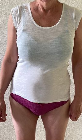 Top weiss Spitze 38 ohne Arm leicht transparent (Nr. 31)