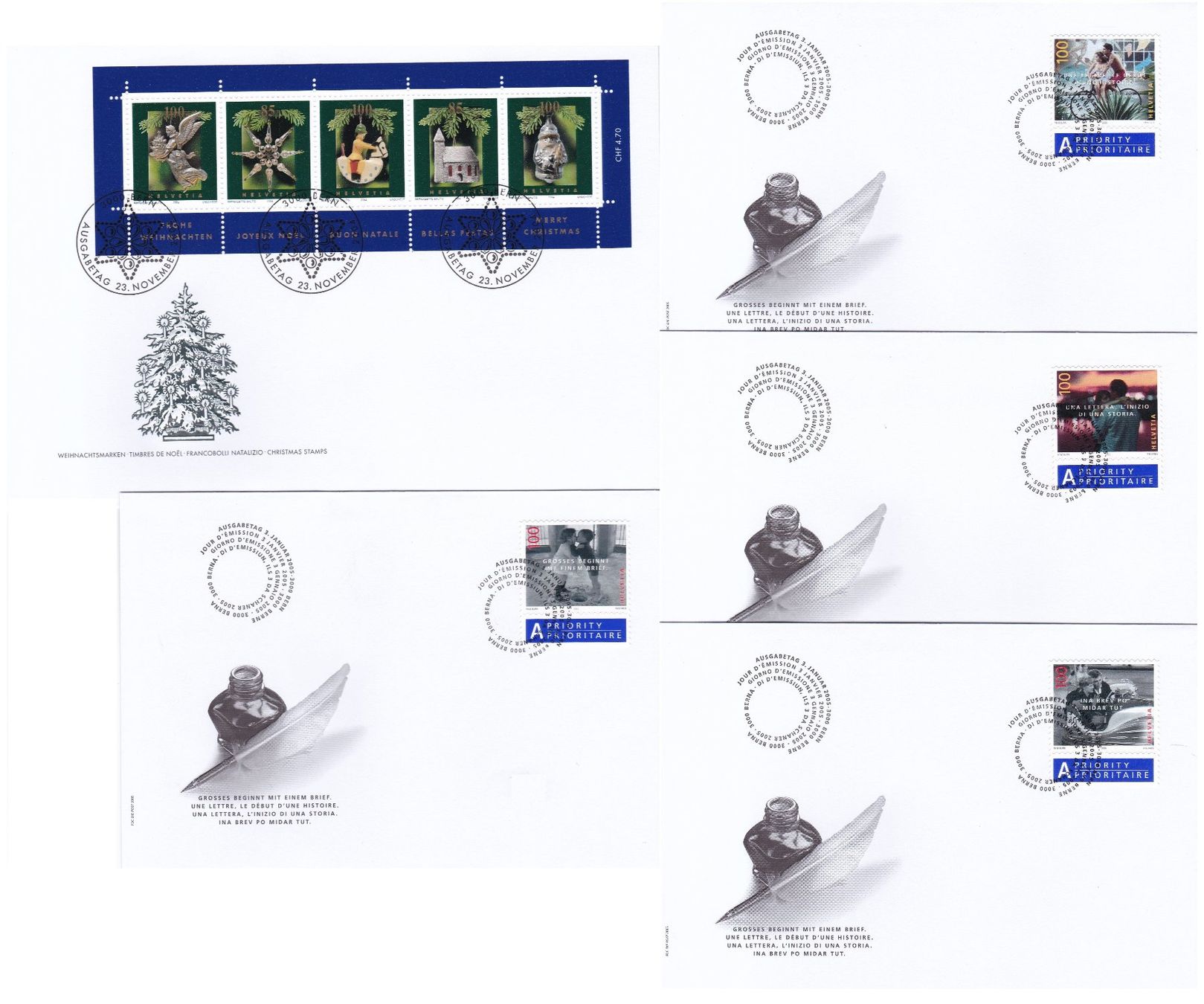 Alle Briefmarken: 59 Stk. CH FDCs, 2004 & 2005 – Gebraucht aus Münchwilen AG von Nesar 4