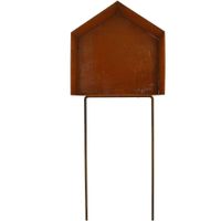 Gestaltungs-Haus Edelrost mit Haken im Dach 30 x 30 x 90cm