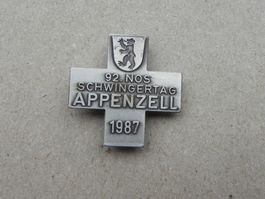 Abzeichen Brosche NOS Schwingfest Schwingen Appenzell 1987