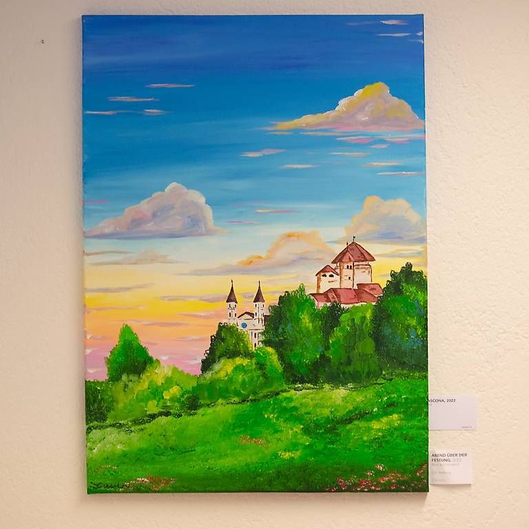 Gemälde: Acrylgemälde "Abend über der Festung" – Gebraucht aus Aarburg von glo_5zsn
