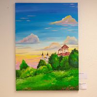 Acrylgemälde "Abend über der Festung"