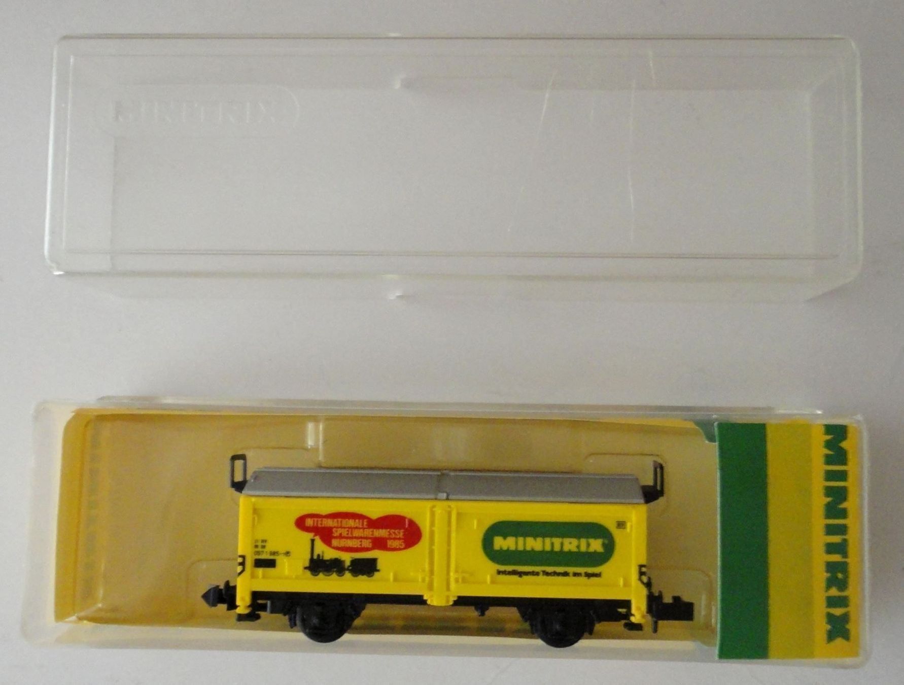 Trix Modellini di ferrovie: Hubschiebedachgüterwag.Internat.Spielwarenmesse1985 Sp.N,OVP – Nuovo e nell'imballaggio originale da zürich venduto da parts5060 7