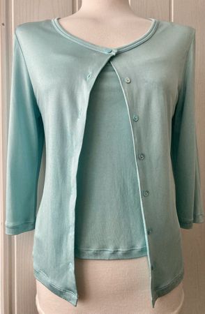 Codice 100% Seide Top & Cardigan Set, Gr. 38, Made Italy