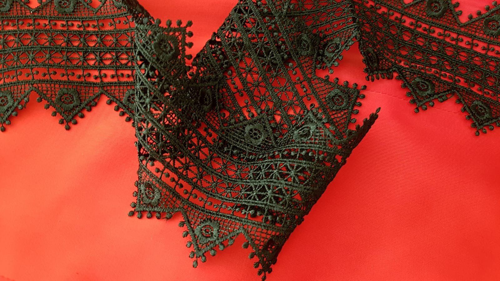 Tessuti: Bestickte Spitzenband schwarze 1m. – Nuovo (secondo la descrizione) da Zürich venduto da 280_yc86 2