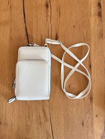 Kleine Umhängetasche weiss mit Schulterriemen neu