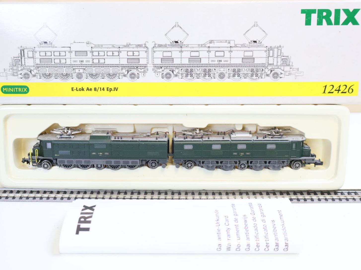 Trix Modellini di ferrovie: Minitrix SBB E-Lok Ae 8/14 - 12426 - Digital Schnitt. Top – Usato da Winterthur venduto da Monstera 1
