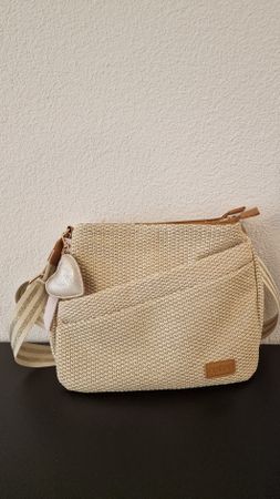 Rieker Umhängetasche / Handtasche in Bastoptik Beige