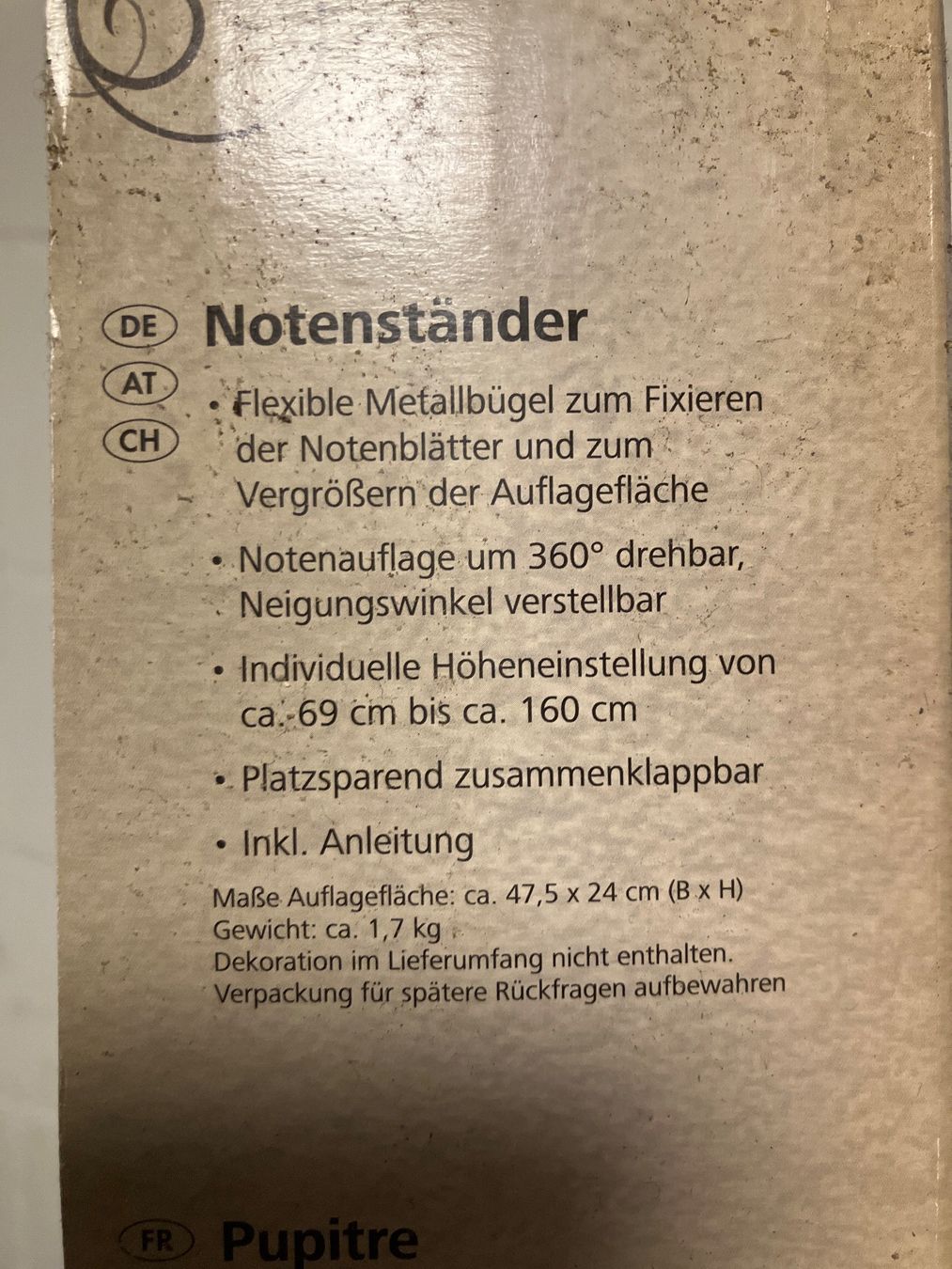Supporti per strumenti musicali & leggii: Notenständer – Nuovo (secondo la descrizione) da jeuss venduto da Ginflyer 1