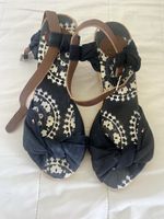 Tommy Hilfiger wedge sandals navy print size 39