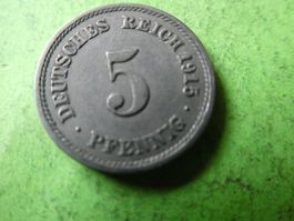 Dt. Reich 1915 F,  5 Pfennig