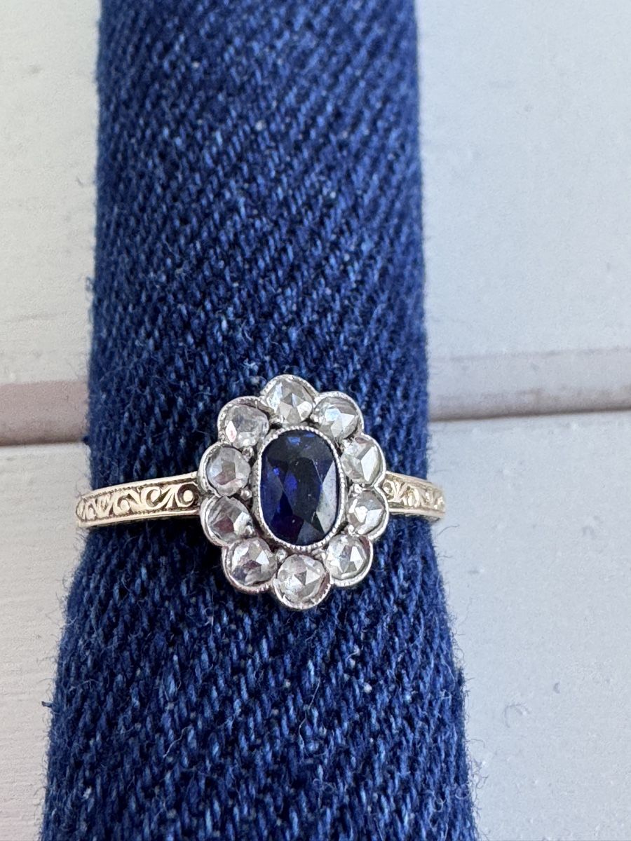 Ringe: Antiker Saphir - Diamant - Ring – Gebraucht aus Wiesendangen von Biker39 1
