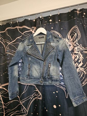 Neue EMP Biker Gothic/Punk Jeansjacke mit Nieten Gr.S