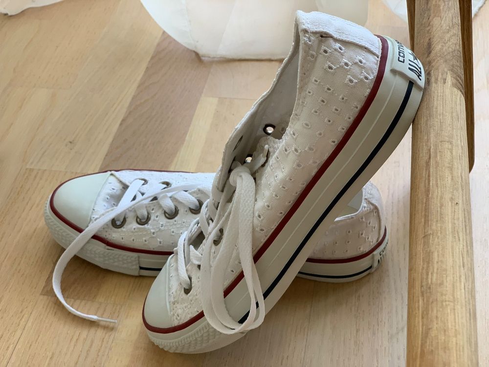 converse blanche crochet