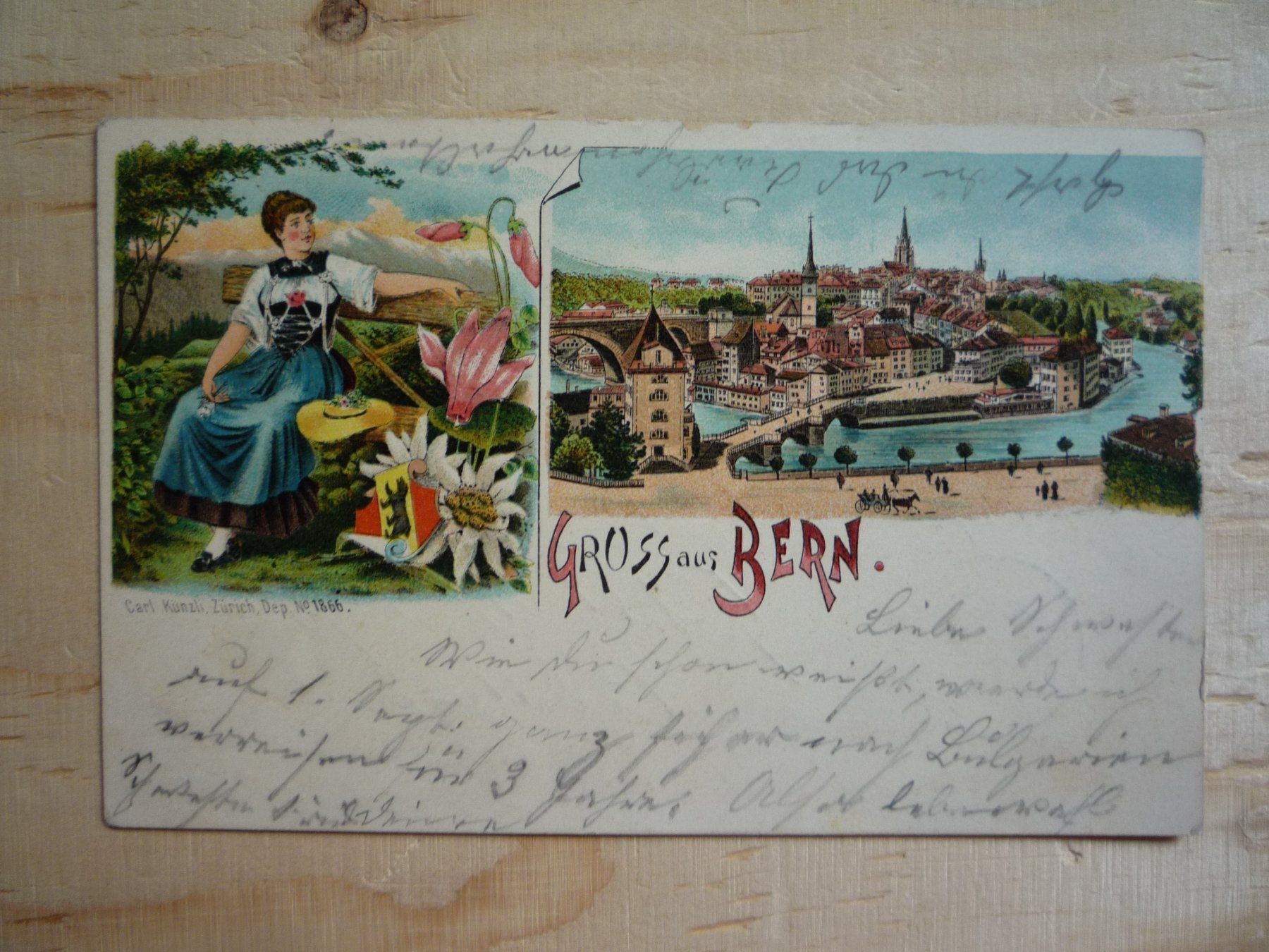 Cartoline postali: Gruss aus Bern, Litho, 5.VII.00 – Usato da Rieden SG venduto da Brockehuesli