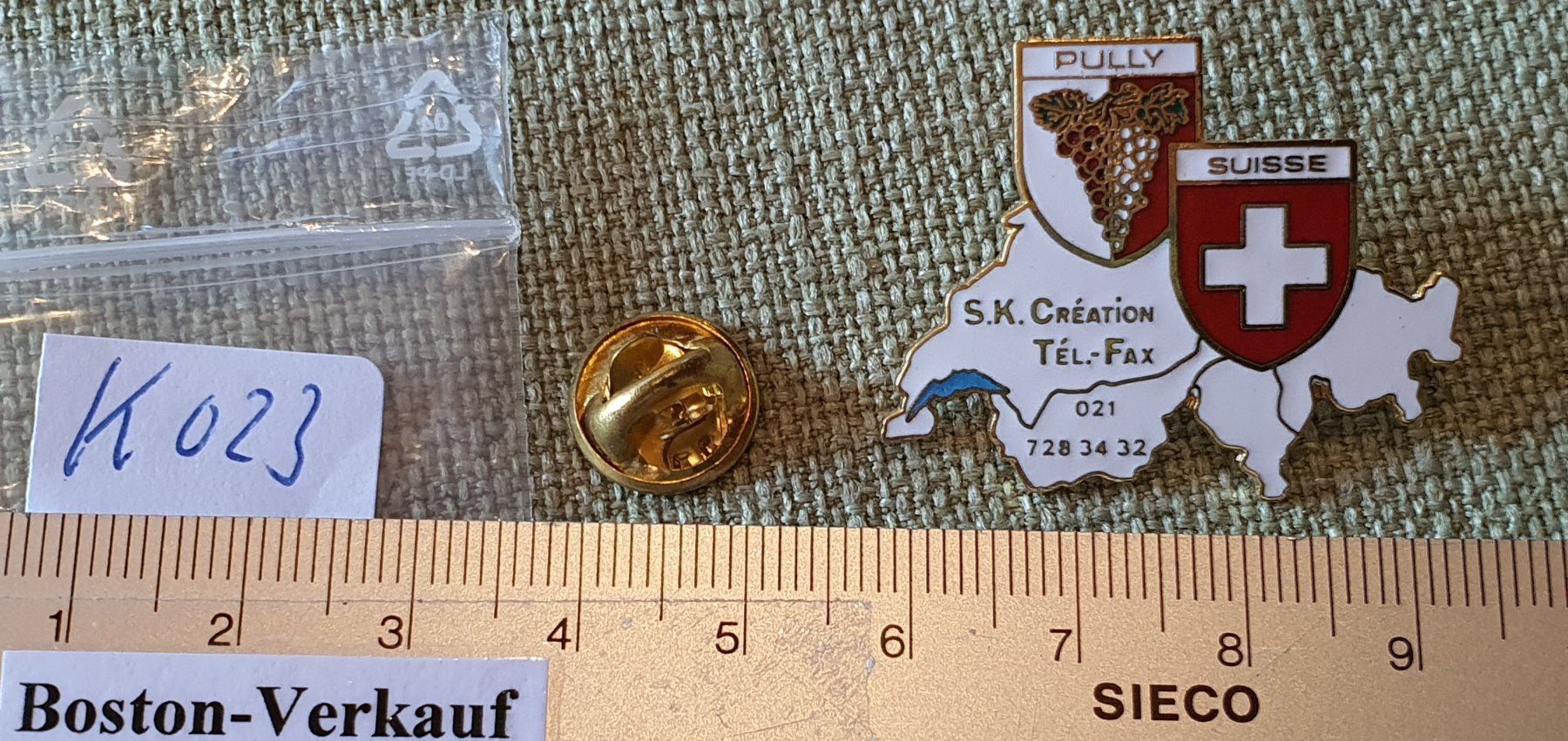 Placchette & Badge: K023 - Pin Schweiz Pully – Usato da Reinach BL venduto da Boston-Verkauf 1