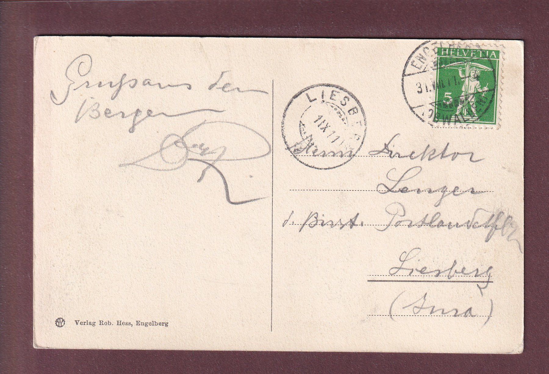 Cartoline postali: Engelberg - ALPHÜTTE mit Titlis - 1911 – Usato da Pully venduto da nicecards 1