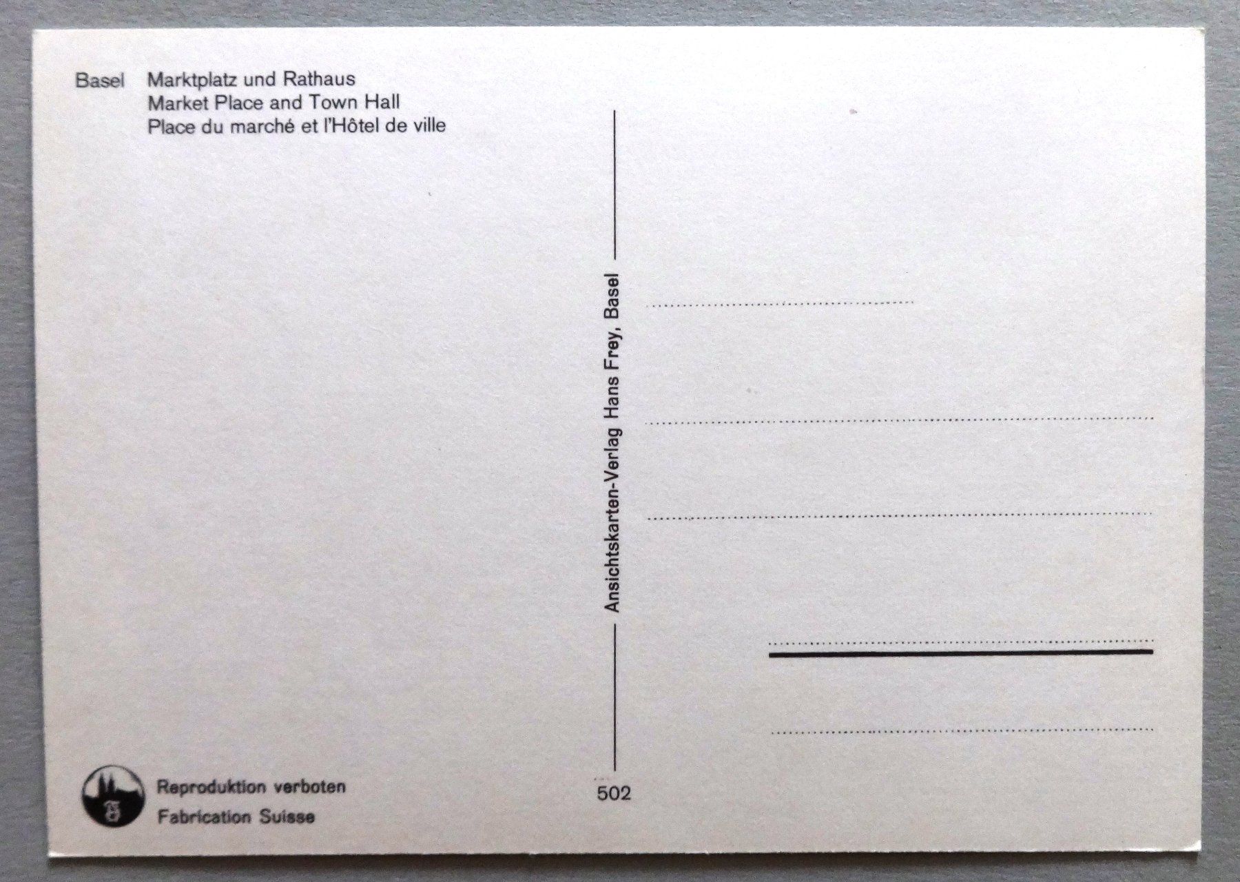 Cartoline postali: Basel, Marktplatz und Rathaus – Usato da Fétigny venduto da Billy2miny 1
