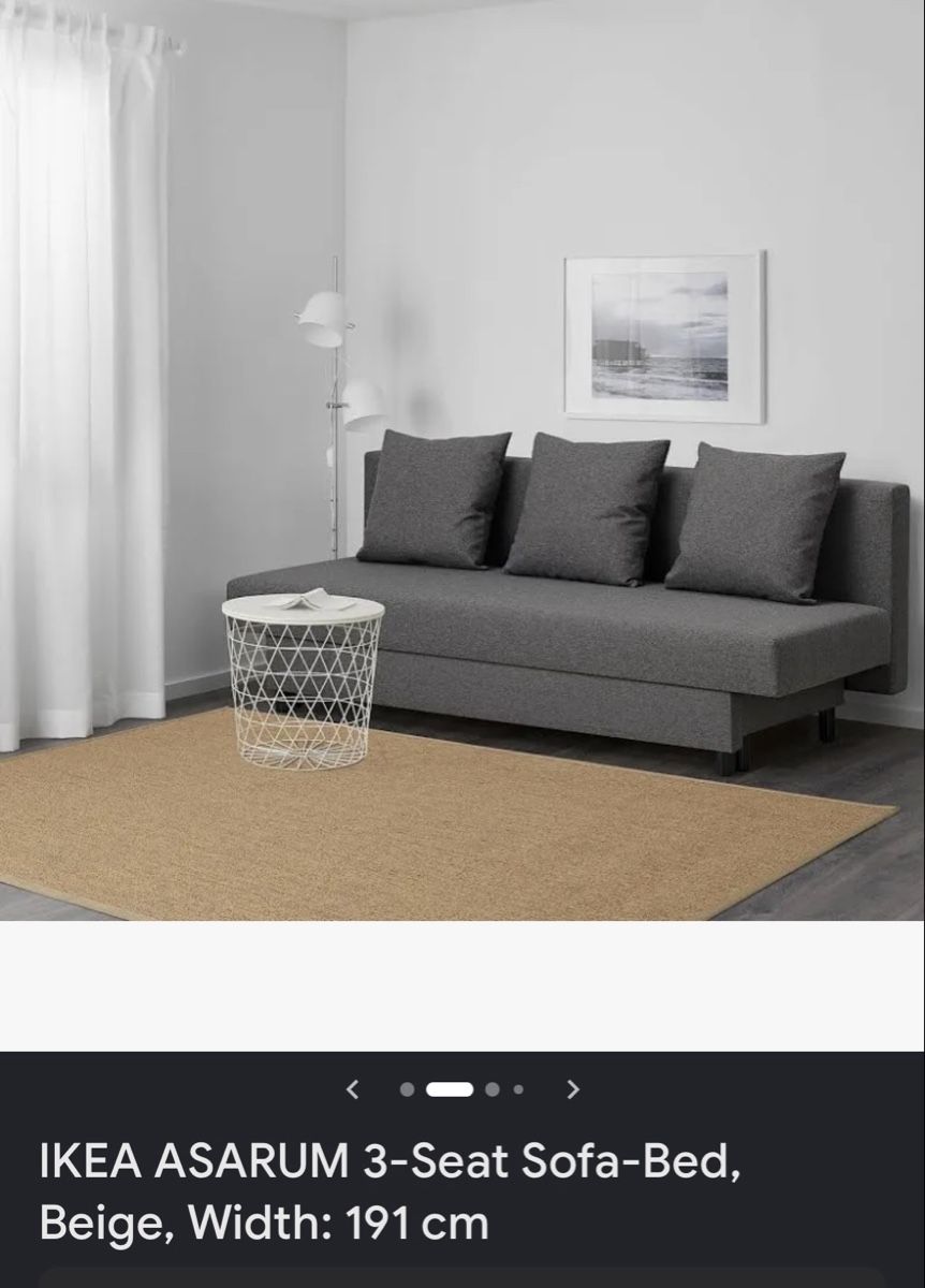 Divani: IKEA Bettsofa ASARUM 3-er Grau Sofa 191cm – Nuovo (secondo la descrizione) da Schaffhausen venduto da vandemonian 2