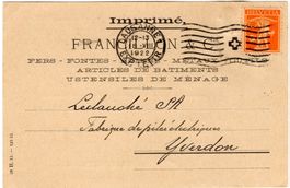 Perfin F/&Co. auf Drucksache von LAUSANNE nach YVERDON
