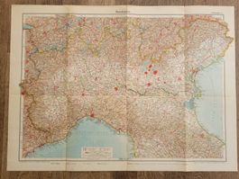 2 Karten NORDITALIEN v. WWI, Norditalien, Dalmatien, Bo./He.