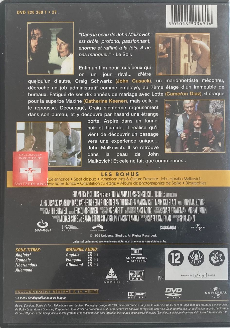 Alle DVDs: BEING JOHN MALKOVICH – Gebraucht aus Poliez-Pittet von Newtown-Records 1
