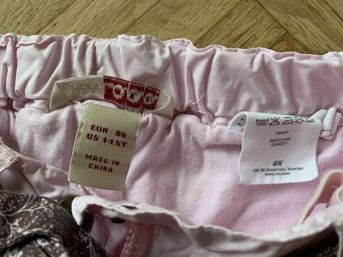 Pantaloni: Mädchenhose Gr. 86 H&M rosa Baumwolle Gürtel – Usato da Meilen venduto da Flockenwirbel 1