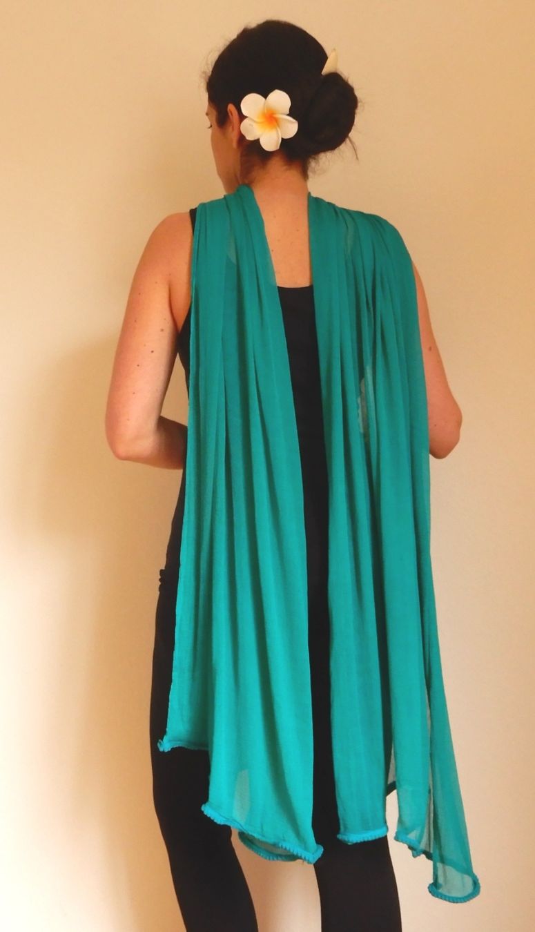 Foulard & Sciarpe: durchsichtige Schal Türkis - chale transparente turquoise – Nuovo (secondo la descrizione) da Zürich venduto da sahaara01 1