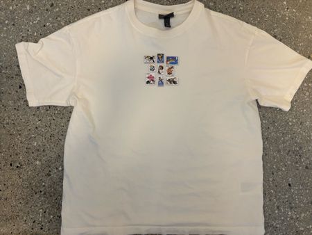 T-shirt H&M blanc, motif timbres originaux - Taille S