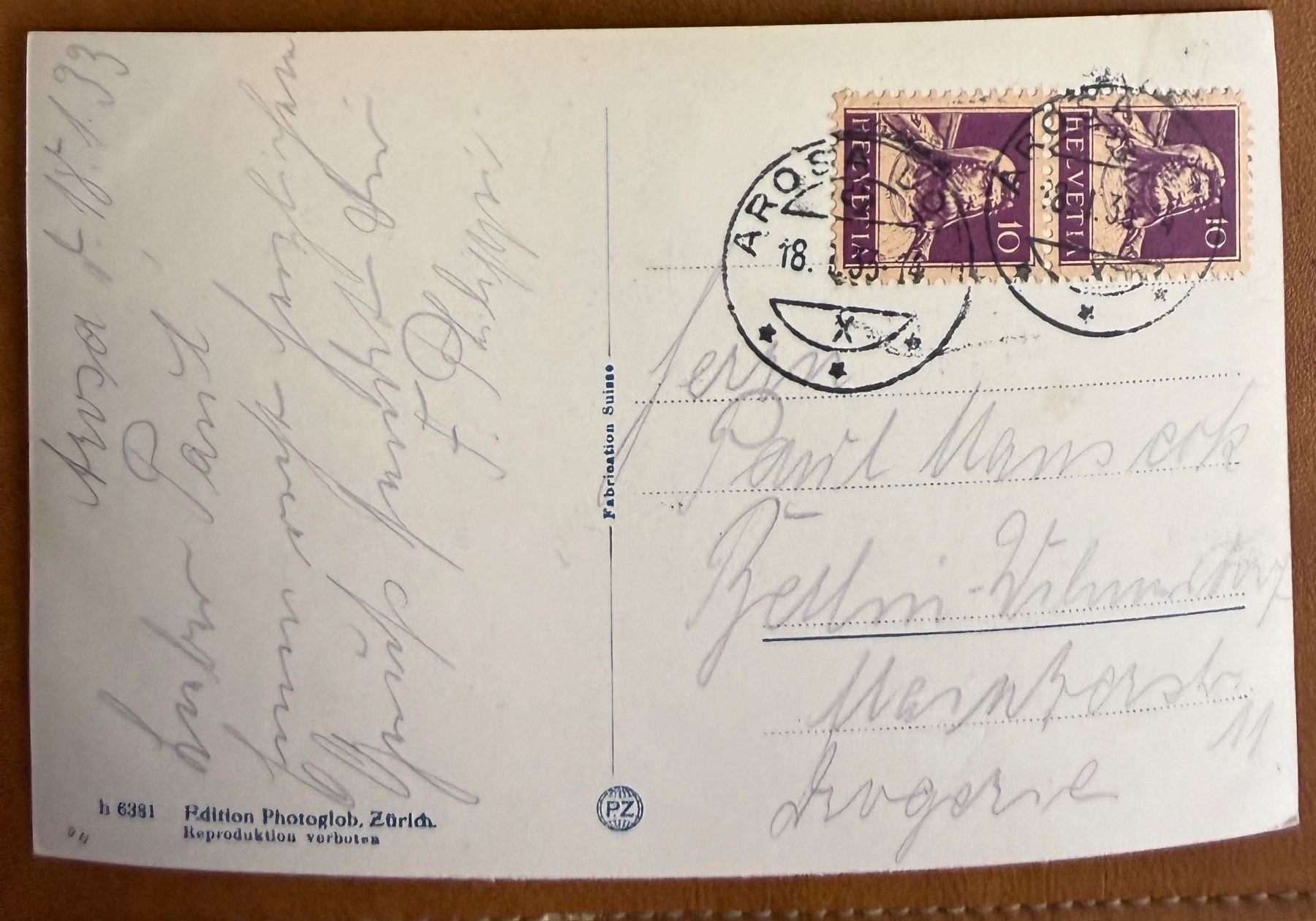Cartoline postali: Arosa - Panorama Winter 1935 – Usato da Lutry venduto da Ediego 1