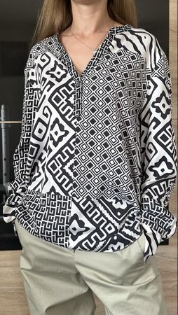 Chemise de luxe Herzens Angelegenheit 38 soie/noir/blanc 