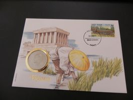Münzbrief Vietnam 10 Dong 1993 - Dinosaurier Diplodocus