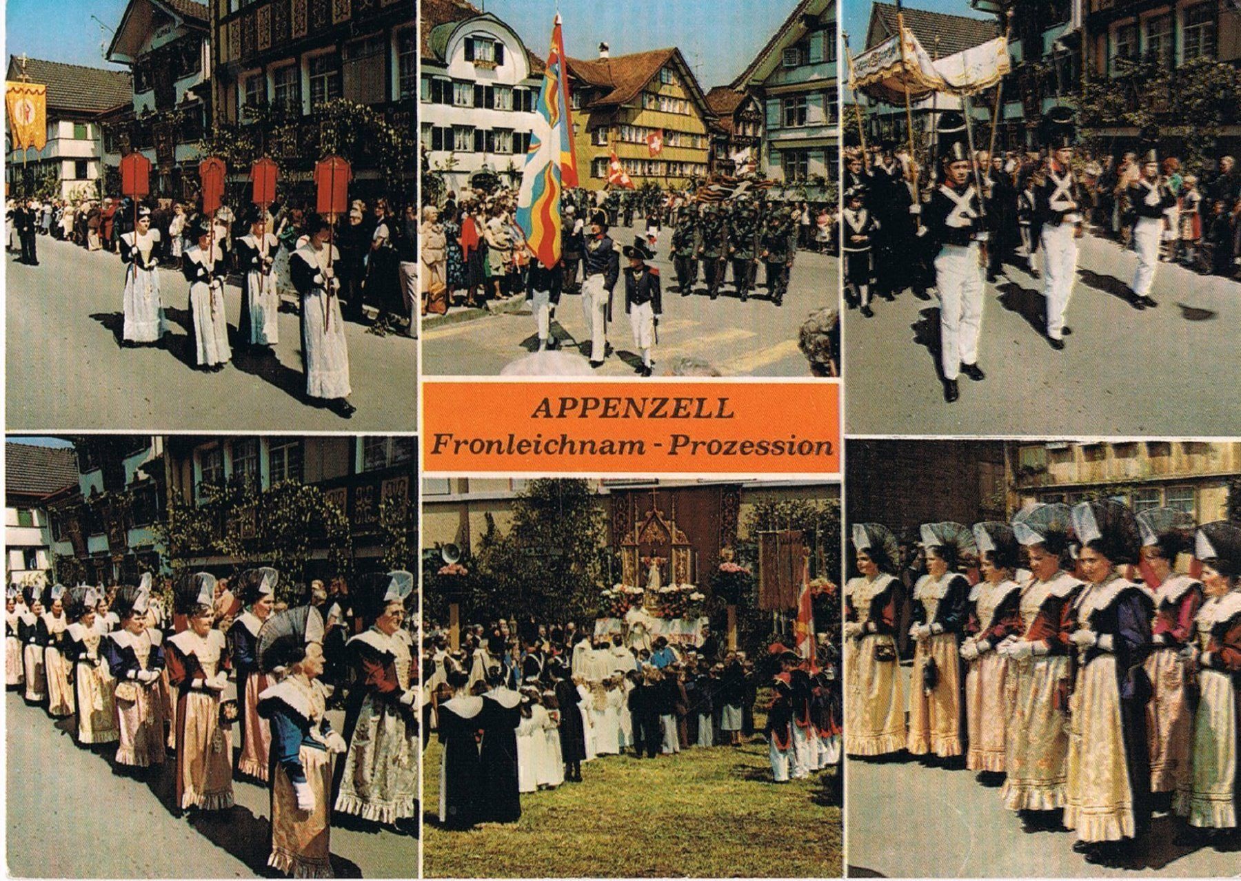 Cartoline postali: Fronleichnam-Prozession Appenzell – Usato da Buchs AG venduto da Baerfisch