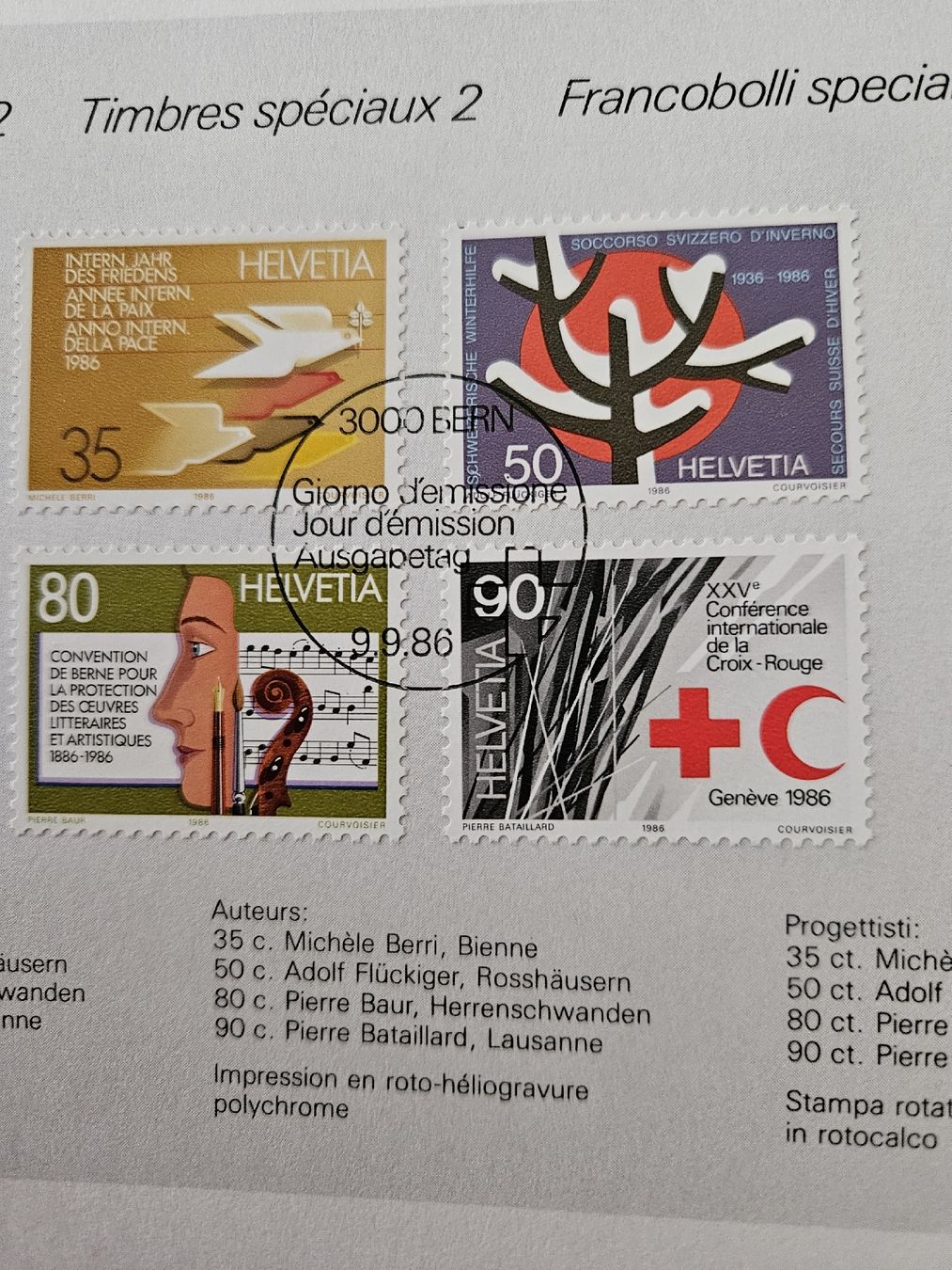 Tutti i francobolli: Helvetia Sondermarken 1986 – Nuovo e nell'imballaggio originale da Chur venduto da Kohla1980 1