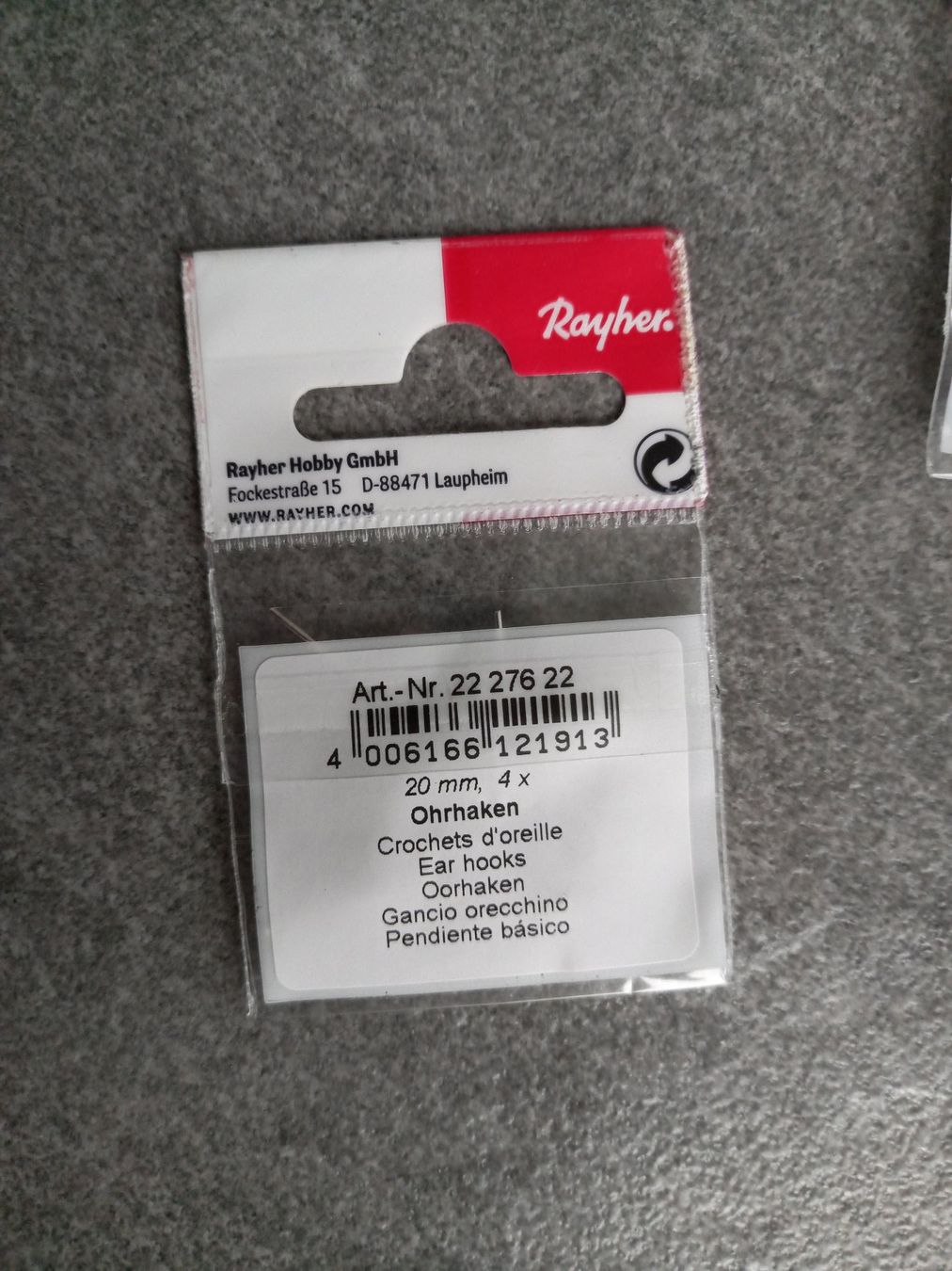 Ohrringe & -stecker: Ohrhaken Ohrringe zum Basteln – Neu und originalverpackt aus Rheinfelden von Plumeria1 1