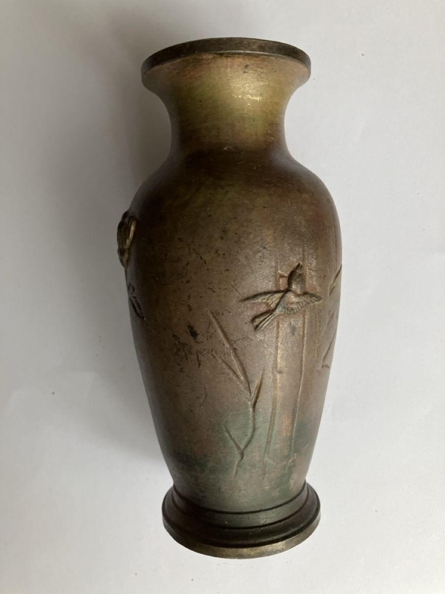 Vasi & Recipienti: Japanische Bronze Vase mit Blumenmuster, Vogel – Usato da Niederglatt ZH venduto da nieser 2