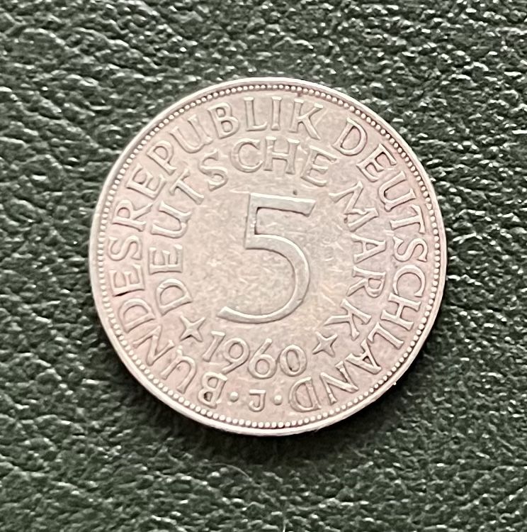 Tutti le monete: 5 Deutsche Mark Silberadler 1960 J – Usato da Ennetbürgen venduto da Peter12345 1