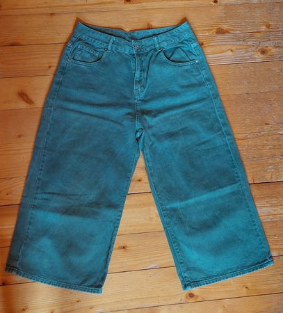 Jeans Wide Leg Damen grün Grösse L Top