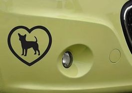AUTOAUFKLEBER HERZ HUND SCHWARZ NEU