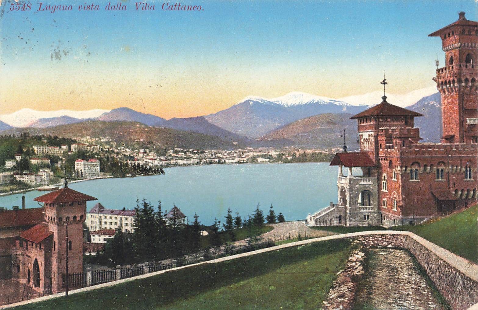 Cartoline postali: Lugano villa Cattaneo – Usato da Biasca venduto da Blenio71
