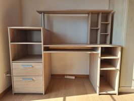 Schreibtisch Holzoptik mit Schubladen