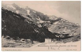 Klausenstrasse, Urnerboden, Passhöhe, Clariden gelaufen 1903