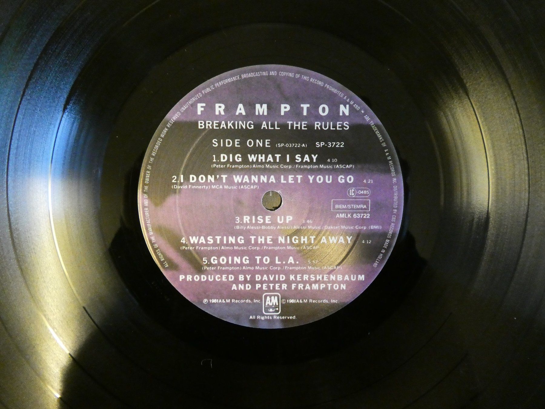 Vinyles: LP "Frampton - Breaking All The Rules" (VG+) – D'occasion à Münchenstein par tsp01 3