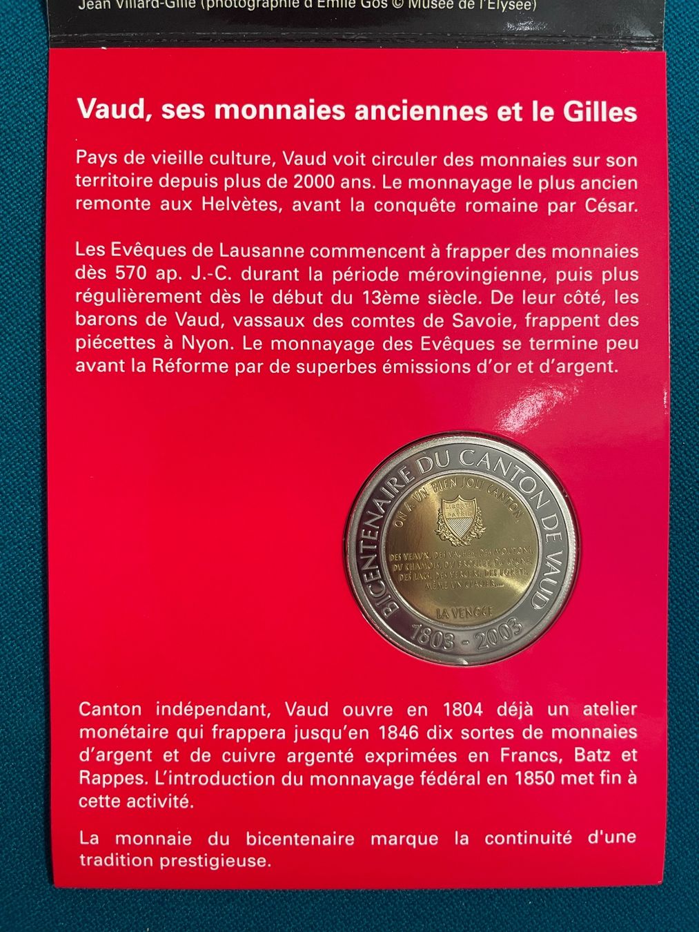 Tutti le monete: Pièce de monnaie vaudoise commémorative – Usato da Bollion venduto da Seb_familly 3