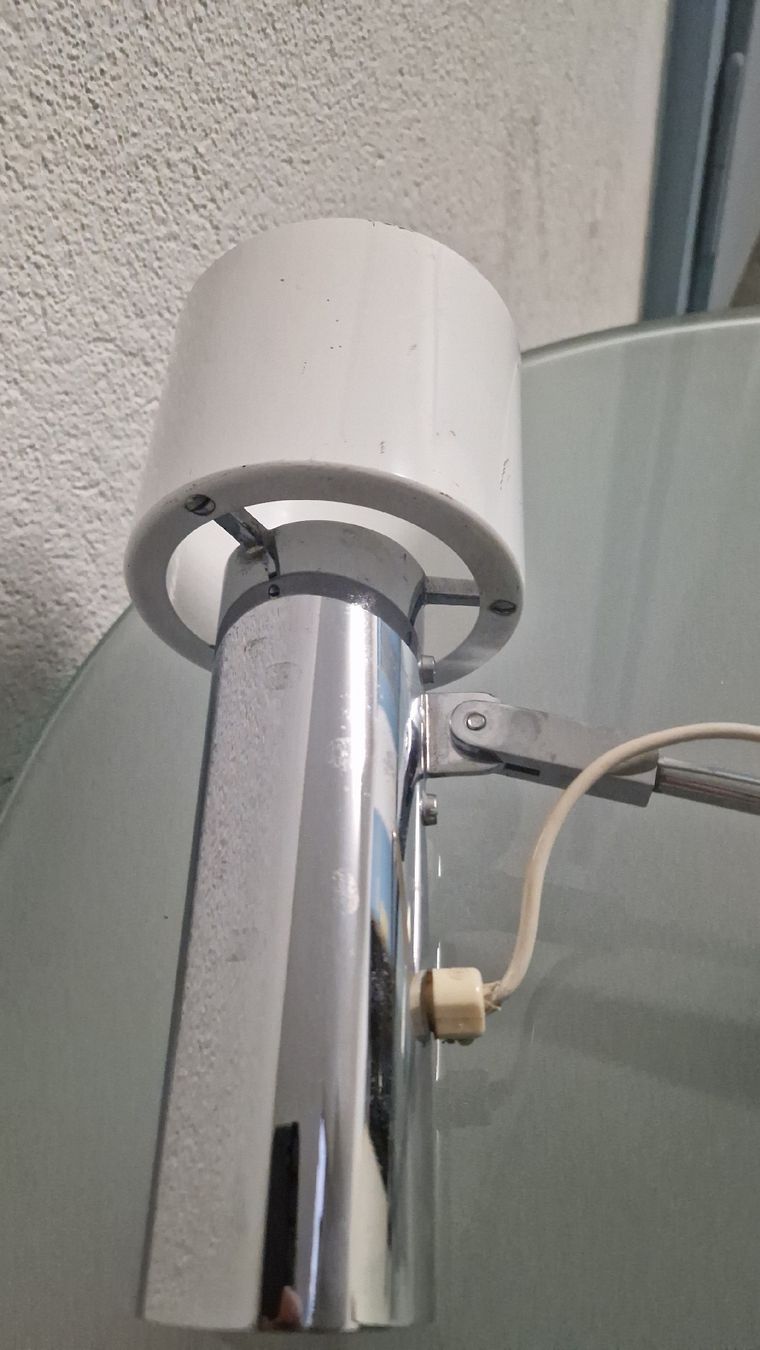 Lampade: Retro Tischlampe Chrom/Weiss – Usato da Zürich venduto da anna.caterina 2